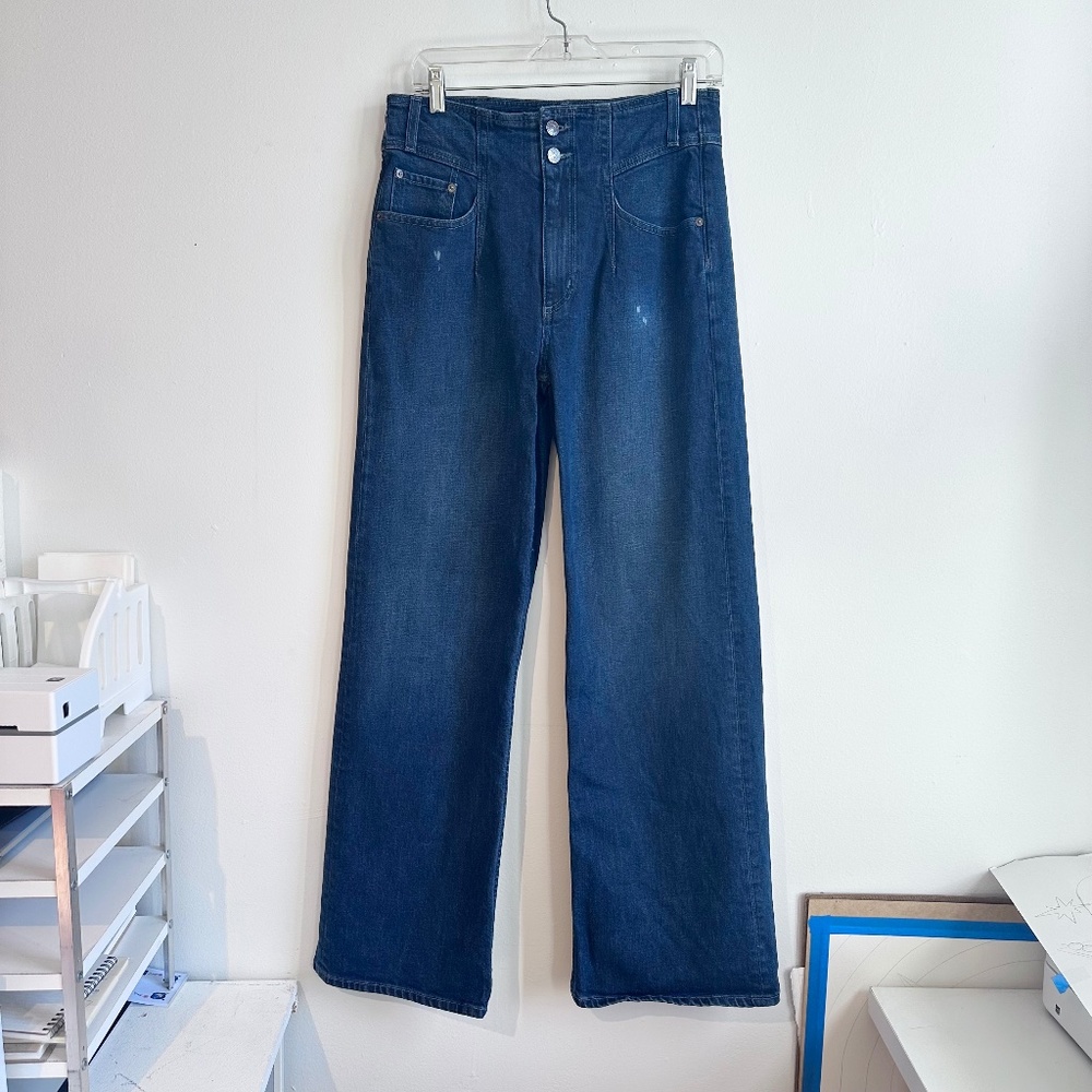 Wide leg high waist indigo wash Edwin jeans 🚙